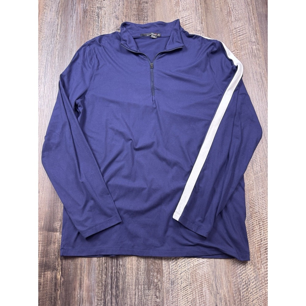 Ralph Lauren RLX Track Shirt Men's XL Navy Nylon Stretch 1/4 Zip Sports Golf